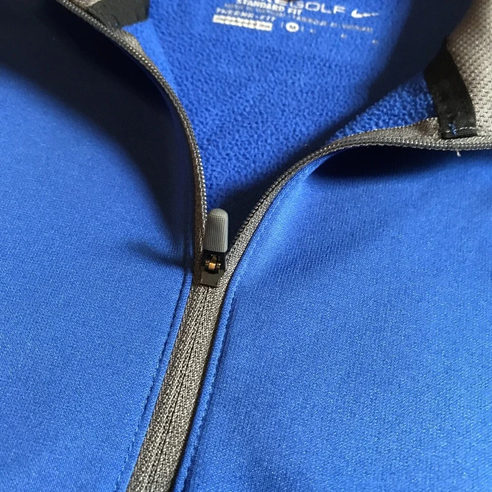 Nike Golf Standard ThermaFit QuarterZip Pullover Fleece Blue Medium‎ EUC
